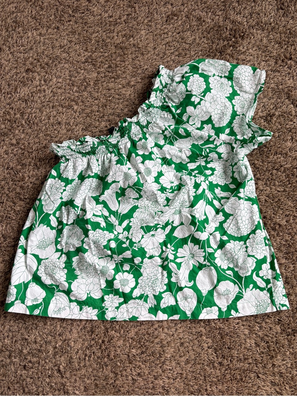 J.CREW Smocked one-shoulder top in Kelly floral Blouse S